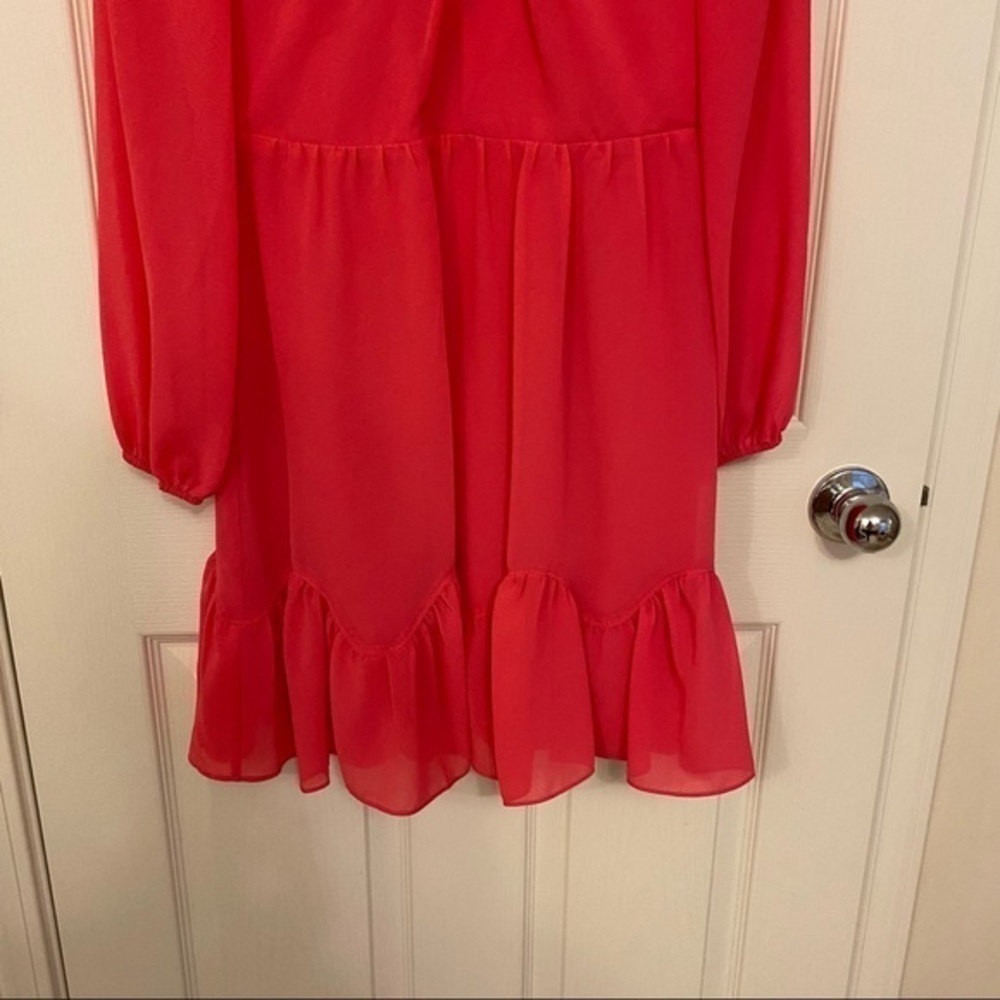 Milly Jackie Chiffon Dress in Punch / Pink Size 4 - Picture 6 of 11